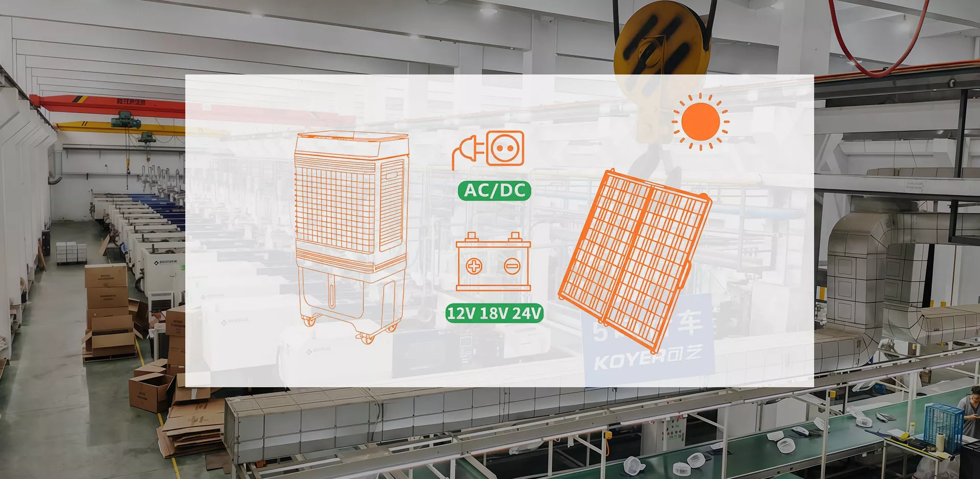 Vente directe d'usine de refroidisseur d'air de 12V AC DC